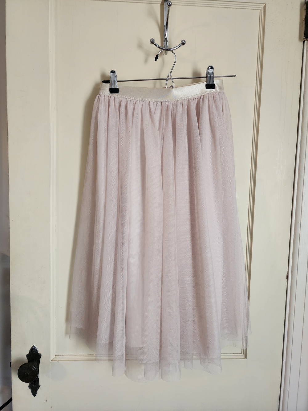 H&M Pale Pink Tulle Midi Skirt